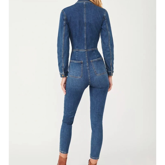 FP Lennox Racer Jumpsuit Utility Jean Denim Zip zip M Med Pockets - Picture 6 of 15